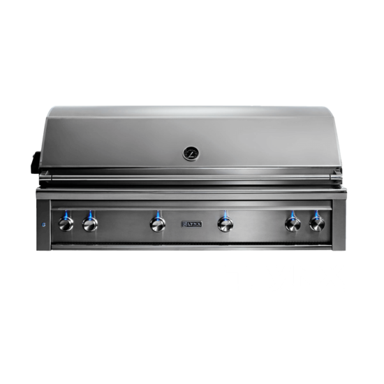 54” Professional built-in grill with Single trident infrared burner and 3 ceramic burners and rotisserie (L54TR)